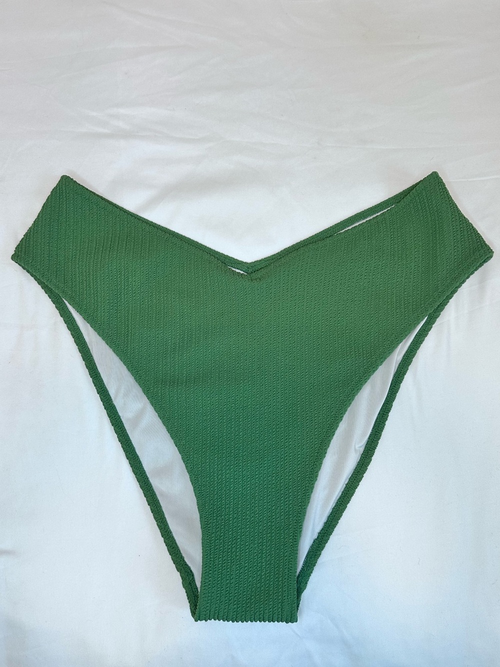 PINK Victoria’s Secret Textured High Leg Bikini Bottoms Green XL